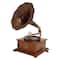 Brown Wood and Metal Vintage Gramophone, 27" x 19" x 17"